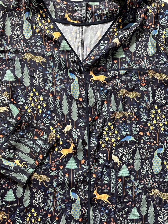 summersalt Tops - summersalt Black Button-Down Shirt with Multicolor Nature & Animal Print